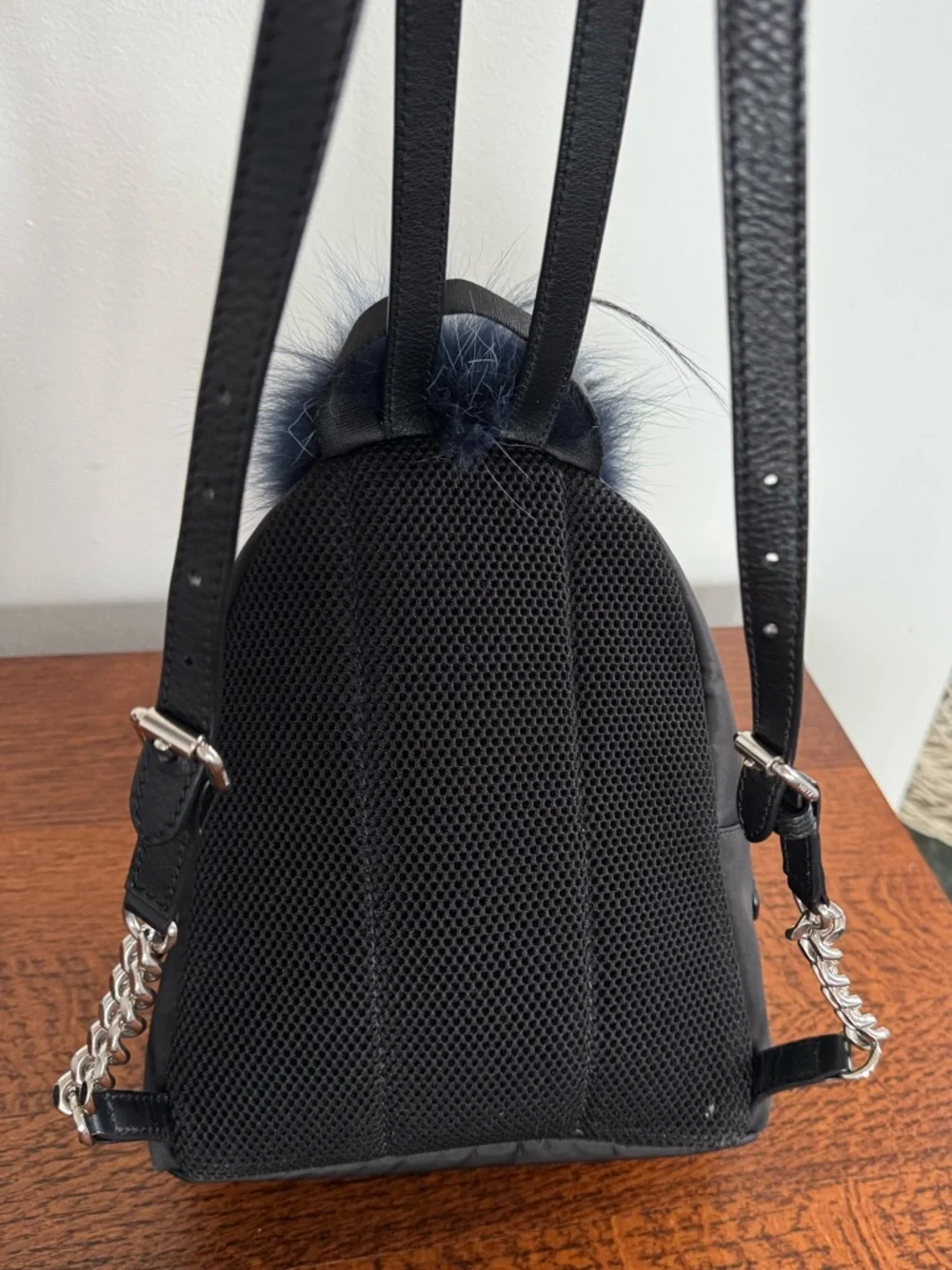 Fendi Mini Monster Eye Backpack Nylon & Fox Fur with COA